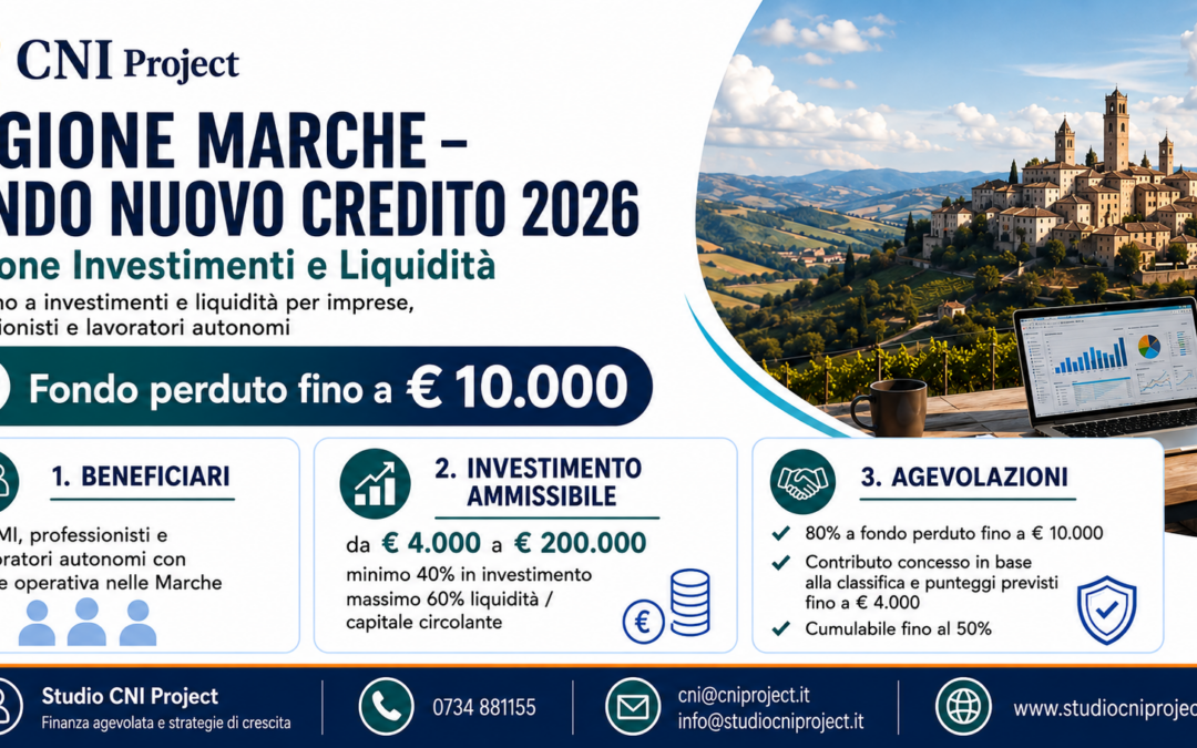 REGIONE MARCHE: FONDO NUOVO CREDITO 2026